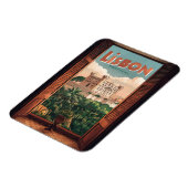 ヴィンテージリスボンポルトガル旅行、ウィンドウビューギフト マグネット (左側)