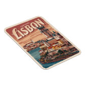 ヴィンテージリスボンポルトガル水城旅行の贈り物 マグネット (右側)