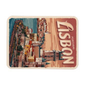 ヴィンテージリスボンポルトガル水城旅行の贈り物 マグネット (横)