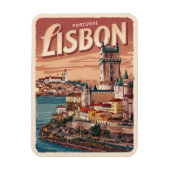 ヴィンテージリスボンポルトガル水城旅行の贈り物 マグネット (縦)