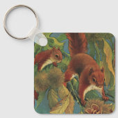 ヴィンテージリス、森林の生き物、野生動物 キーホルダー (正面)