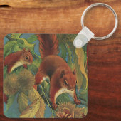 ヴィンテージリス、森林の生き物、野生動物 キーホルダー (裏面)