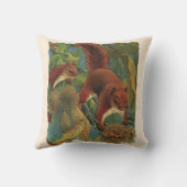 ヴィンテージリス、森林の生き物、野生動物 クッション (裏面)