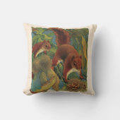 ヴィンテージリス、森林の生き物、野生動物 クッション (正面)