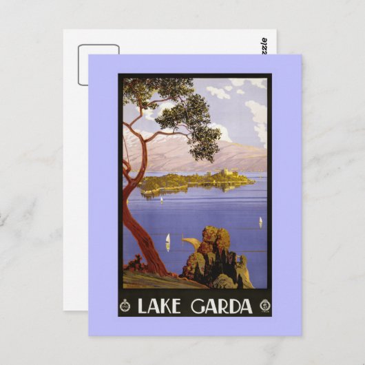 ヴィンテージリソ旅行とガルダレイクイタリア ポストカード (正面/裏面)