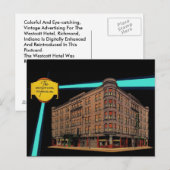 ヴィンテージリッチモンドインディアナウェストコットホテルレイズ1977 ポストカード (正面/裏面)