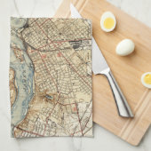 ヴィンテージリッチモンドバージニアの地図（1934年） キッチンタオル (四つ折り)