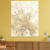 ヴィンテージリッチモンドバージニアの地図（1934年） キャンバスプリント (インサイチュ (リビング))