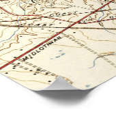 ヴィンテージリッチモンドバージニアの地図（1934年） ポスター (角)