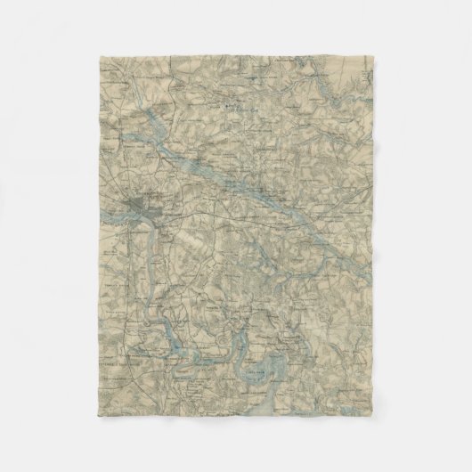 ヴィンテージリッチモンドバージニア地域の地図（1864年） フリースブランケット (正面)