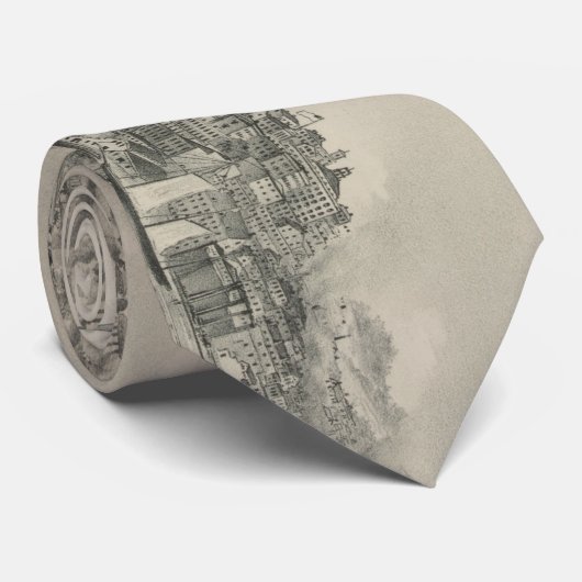 ヴィンテージリッチモンドVAの絵図(1876) ネクタイ (ロール)