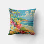 ヴィンテージリトグラフ熱帯美術 クッション (裏面)