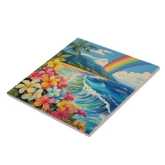 ヴィンテージリトグラフ熱帯美術 タイル (側面)