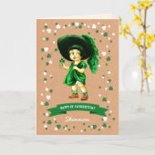 ヴィンテージリトルアイリッシュガールセントパトリックのデイカード カード (黄色い花)