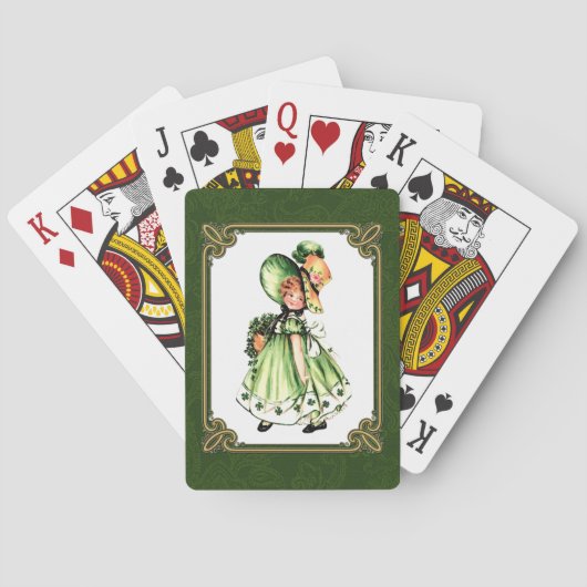 ヴィンテージリトルアイリッシュガールセントパトリックの日の贈り物 トランプ (裏面)