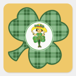 ヴィンテージリトルアイリッシュガールセントパトリックの日 スクエアシール