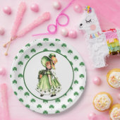 ヴィンテージリトルアイリッシュガールセントパトリックの日 ペーパープレート (パーティー)