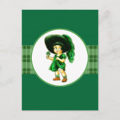 ヴィンテージリトルアイリッシュガールセントパトリックの日 ポストカード (正面)