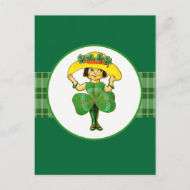 ヴィンテージリトルアイリッシュガールセントパトリックの日 ポストカード