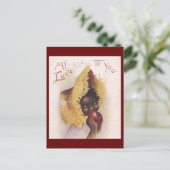 ヴィンテージリトルアフリカンガールバレンタイン ポストカード (スタンド正面)