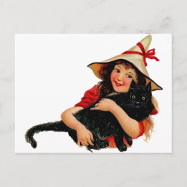 ヴィンテージリトルウィッチ&キャットはがき ポストカード