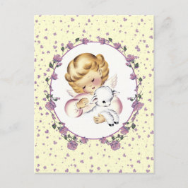 ヴィンテージリトルエンジェルとラムイースター シーズンポストカード