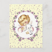 ヴィンテージリトルエンジェルとラムイースター シーズンポストカード (正面)