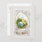 ヴィンテージリトルシックと卵のイースターポストカード シーズンポストカード (正面/裏面)