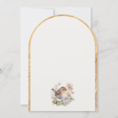 ヴィンテージリトルスパローフローラ春ベビースシャワー 招待状 (裏面)