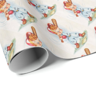 ヴィンテージリトルスラッガー野球ラッピング紙 ラッピングペーパー