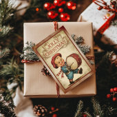 ヴィンテージリトルドラマー男の子のすてきクリスマス シーズンポストカード