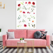 ヴィンテージリトルプチシャビーシックバラ花 キャンバスプリント (インサイチュ (リビング))