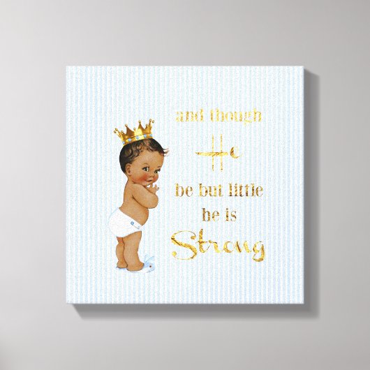 ヴィンテージリトルプリンスエスニックベビー金ゴールドクラウン引用文 キャンバスプリント (正面)