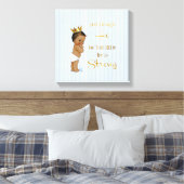 ヴィンテージリトルプリンスエスニックベビー金ゴールドクラウン引用文 キャンバスプリント (インサイチュ (寝室))