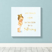 ヴィンテージリトルプリンス男の赤ちゃん金ゴールドクラウン引用文 キャンバスプリント (インサイチュ (ウッドフロア))