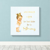 ヴィンテージリトルプリンス男の赤ちゃん金ゴールドクラウン引用文 キャンバスプリント (インサイチュ (ウッドフロア))