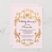 ヴィンテージリトルプリンセスベビーシャワー招待状 招待状 (正面/裏面)