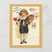 ヴィンテージリトルボーイアーティスト美しいバレンタインコピー ポストカード (正面)