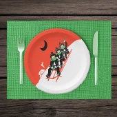 ヴィンテージリトルボーイズスリディングスノームーンハウス ペーパープレート