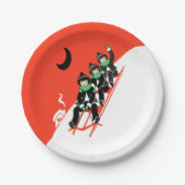 ヴィンテージリトルボーイズスリディングスノームーンハウス ペーパープレート (正面)