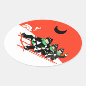 ヴィンテージリトルボーイズスリディングスノームーンハウス 楕円形シール (正面)