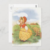 ヴィンテージリトルボーピープマザーグース子供部屋韻 ポストカード (正面/裏面)
