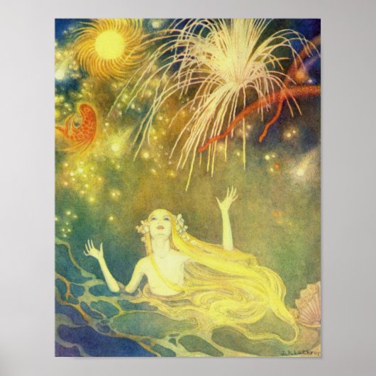 ヴィンテージリトルマーメイドザシー子供部屋アート ポスター (正面)