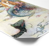 ヴィンテージリトルマーメイドフェアリーイラストレーション ポスター (角)