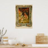 ヴィンテージリトルマーメイドフェアリーイラストレーション ポスター (キッチン)