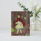ヴィンテージリトルレッドライディングフードイラストレーション ポストカード (スタンド正面)