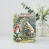 ヴィンテージリトルレッドライディングフードイラストレーション ポストカード (スタンド正面)