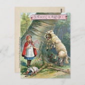 ヴィンテージリトルレッドライディングフードイラストレーション ポストカード (正面/裏面)