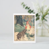 ヴィンテージリトルレッドライディングフードイラストレーション(1919) ポストカード (スタンド正面)