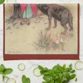 ヴィンテージリトルレッドライディングフードバイワーウィックゴブル キッチンタオル (折り畳み)